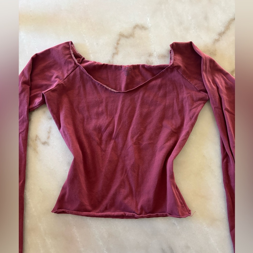 Women's Long Sleeve Top - Maroon
